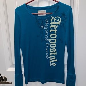 Brand New! Aeropostale Teal Ling sleeved women’s tshirt 💙